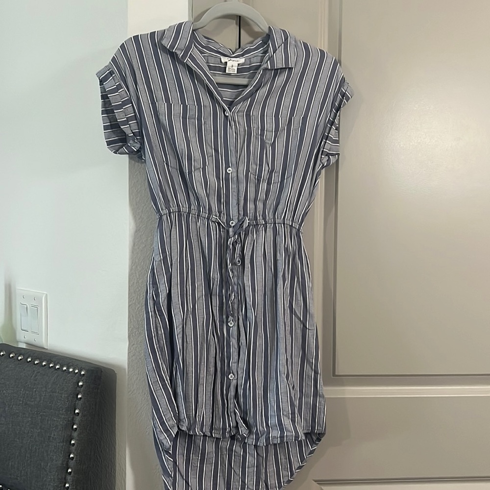 T-shirt dress with drawstring belt